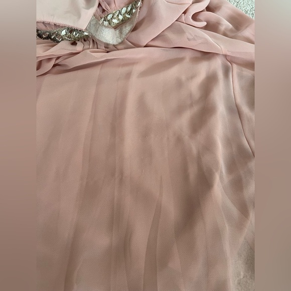 BCBGMAXAZRIA “Celestine” Beaded Halter Gown – Misty Rose – Size 0 - Picture 13 of 15
